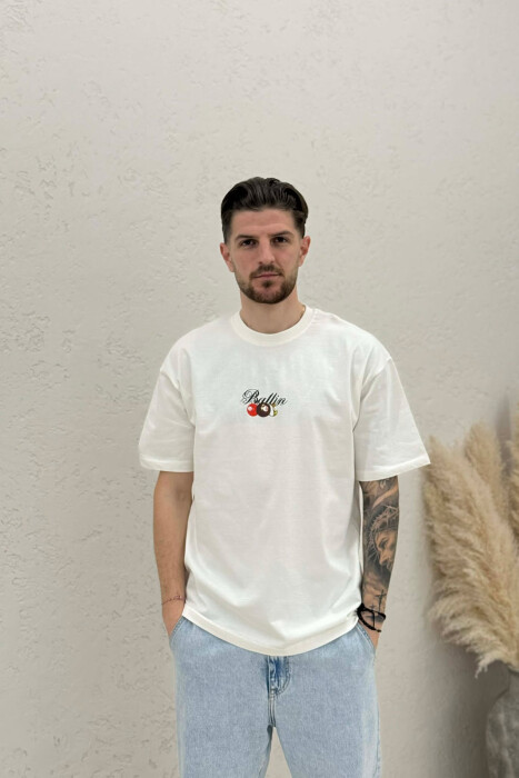 T-SHIRT ME IMAZH NE PJESEN PAS PER MESHKUJ NE NGJYRE KREM - 1