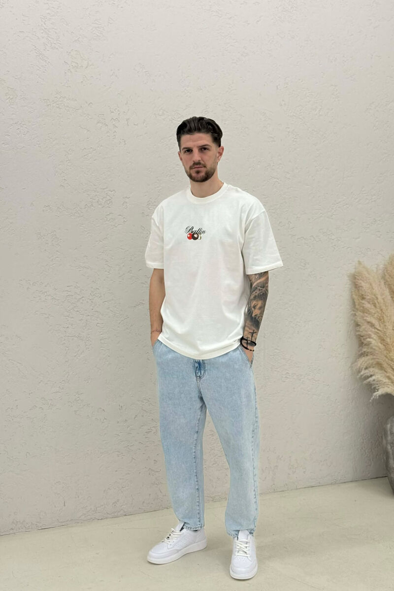 T-SHIRT ME IMAZH NE PJESEN PAS PER MESHKUJ NE NGJYRE KREM - 3