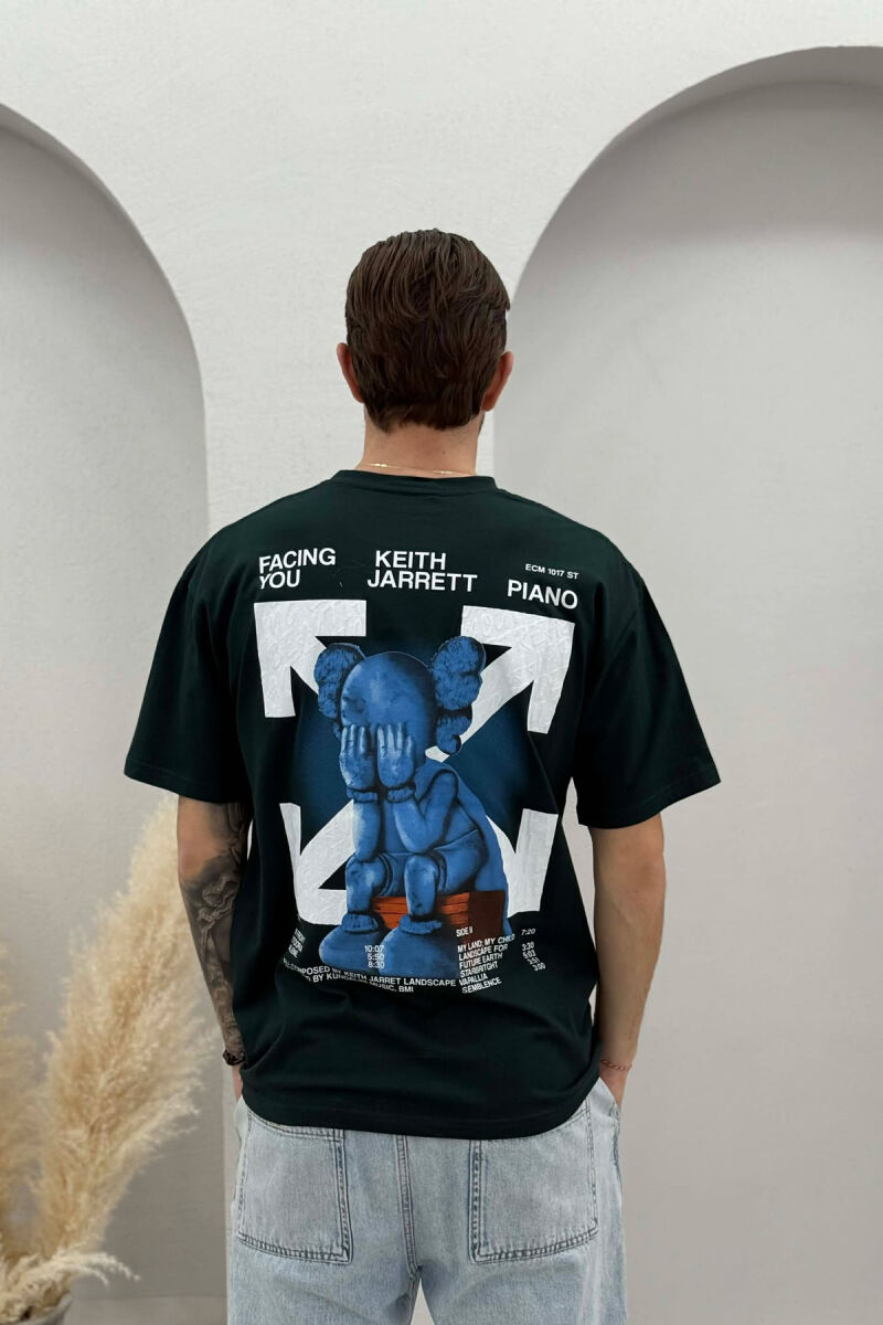 T-SHIRT ME IMAZH PARA & PAS PER MSHKUJ NE NGJYRE GRI TE ERRET - 4