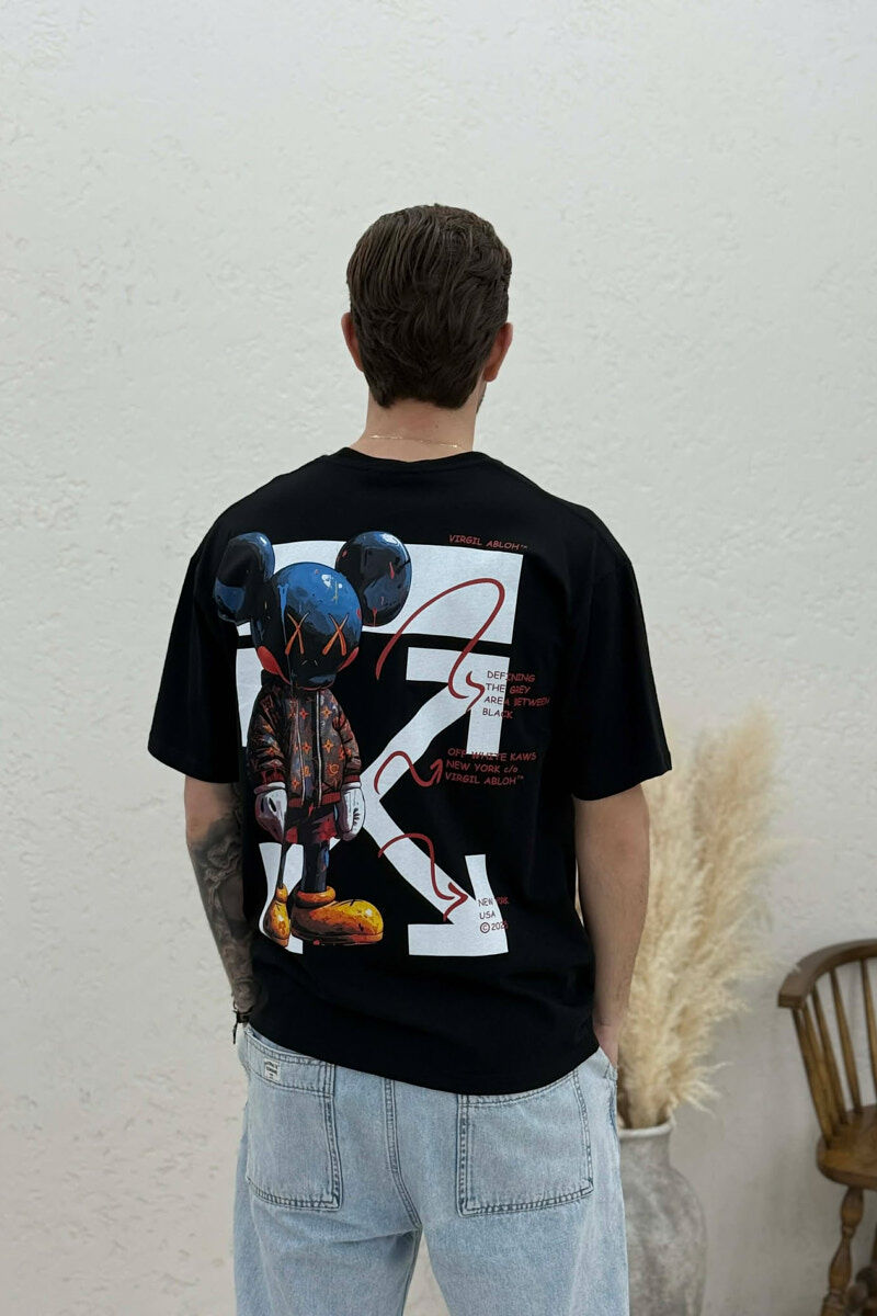 T-SHIRT ME IMAZH PËR MESHKUJ NË NGJYRËN E ZEZE - 4