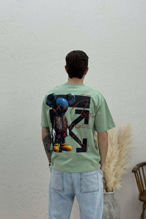 T-SHIRT ME IMAZH PËR MESHKUJ NË NGJYRËN MENTE - 4