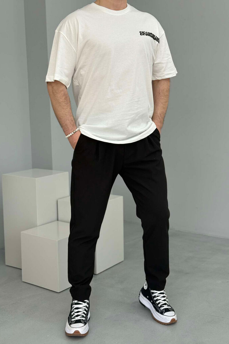 T-SHIRT ME SHKRIME DHE DIZAJN PËR MESHKUJ NË NGJYRËN E BARDHË - 2