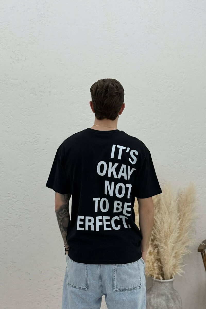 T-SHIRT ME SHKRIME PARA & PAS PER MESHKUJ NE NGJYRE TE ZEZE - 4