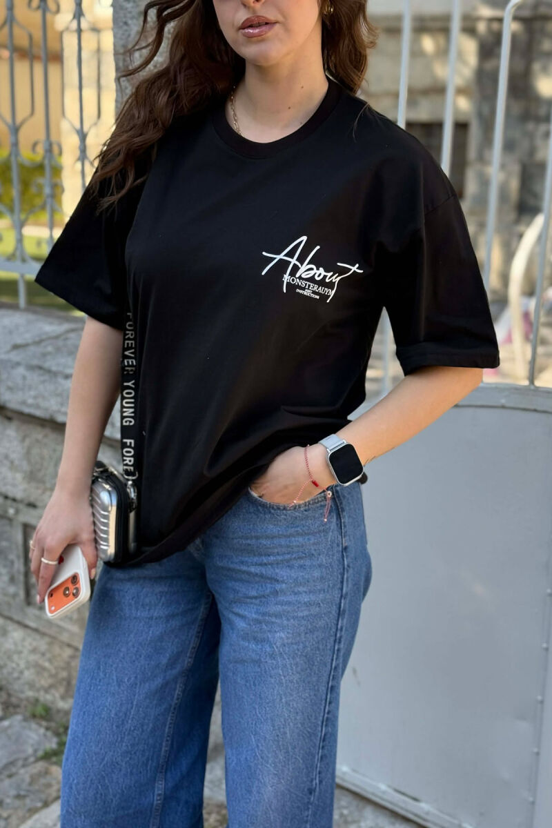 T-SHIRT ME SHKRIME PER FEMRA NE NGJYRE TE ZEZE + 6 PALE ÇORAPE DHURATE - 4