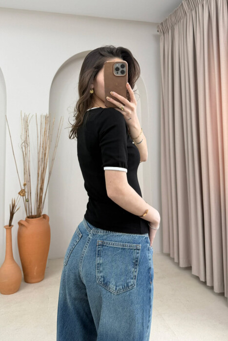 T-SHIRT ME SHKRIME PER FEMRA NE NGJYRE TE ZEZE - 4