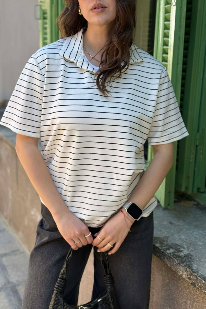 T-SHIRT ME VIJA ME JAKE POLO PER FEMRA + 6 PALE CORAPE DHURATE NE NGJYRE TE BARDHE - 3