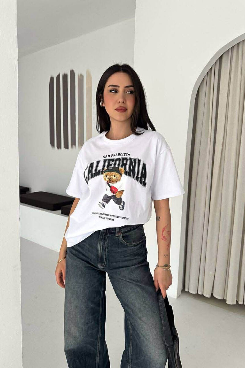 T-SHIRT NJE NGJYRESH ME IMAZH ARUSHI PER FEMRA NE NGJYRE TE BARDHE - 1