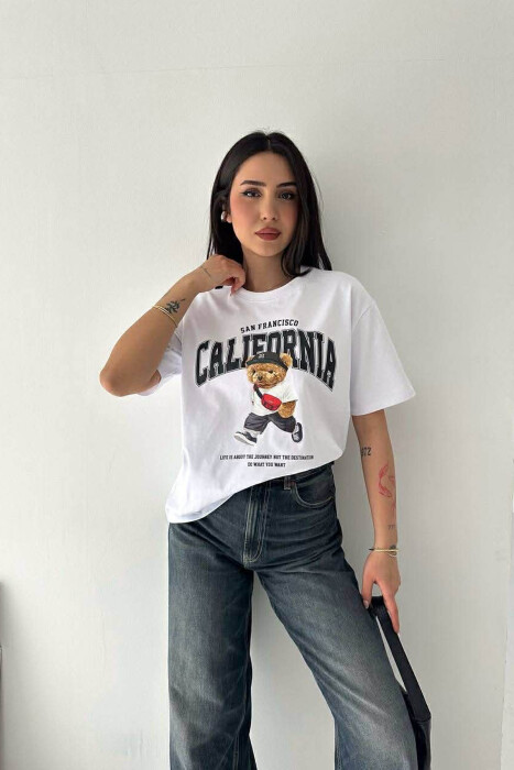 T-SHIRT NJE NGJYRESH ME IMAZH ARUSHI PER FEMRA NE NGJYRE TE BARDHE - 4