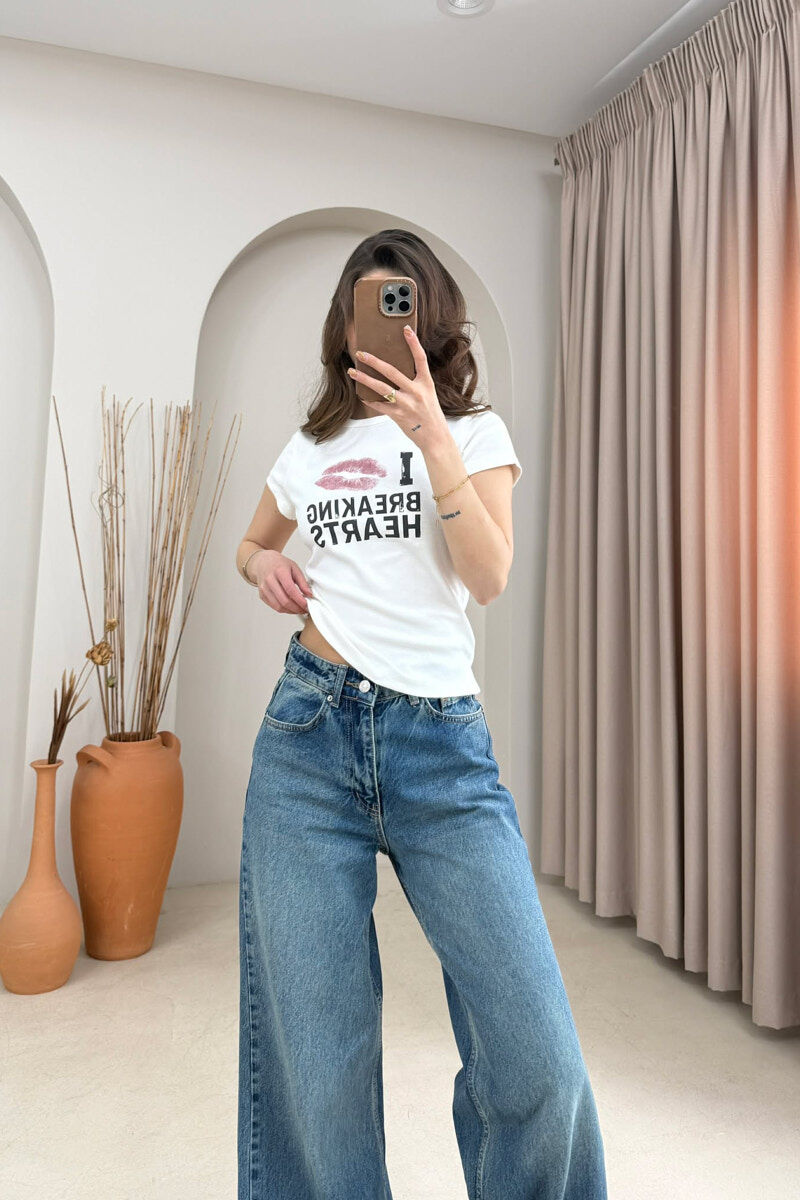 T-SHIRT NJE NJE NGJYRESH PER FEMRA NE NGJYRE TE BARDHE - 2