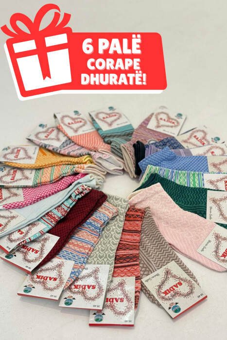 T-SHIRT NJE NGJYRESH PER FEMRA NE NGJYRE ROZE + 6 PALE ÇORAPE DHURATE - 2