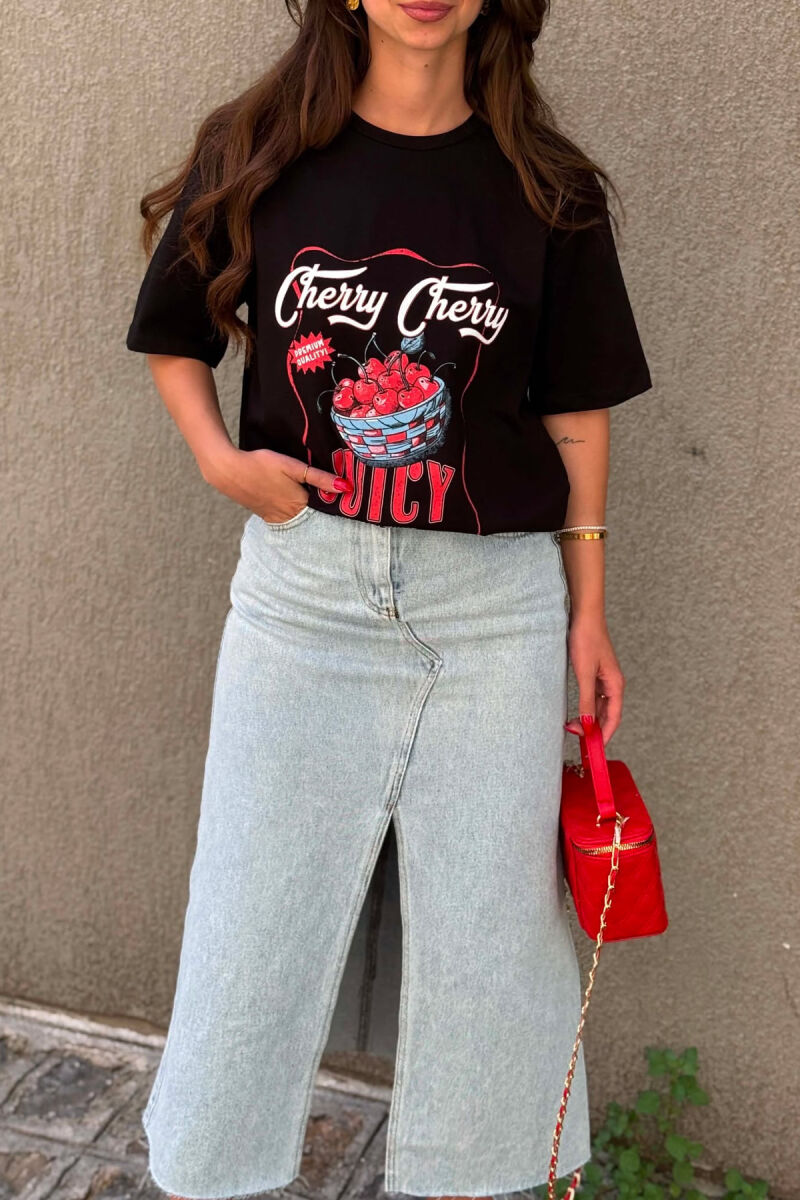 T-SHIRT NJE NGJYRESH ME IMAZH NE PJESEN PARA PER FEMRA NE NGJYRE TE ZEZE - 4