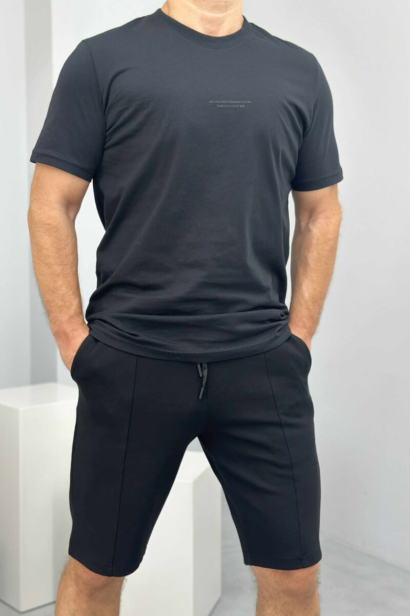 T-SHIRT+SHORTS LITTLE WRITTINGS ONE COLOR MEN SET BLACK/ E ZEZE - 2