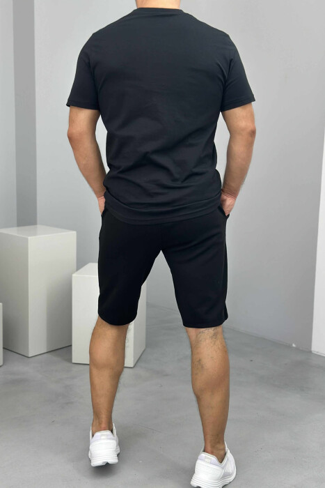 T-SHIRT+SHORTS LITTLE WRITTINGS ONE COLOR MEN SET BLACK/ E ZEZE - 4