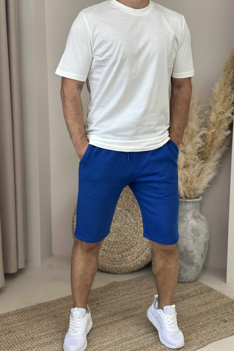 T-SHIRT+SHORTS SIMPLE MEN SET WHITE-BLUE/BABL - 1