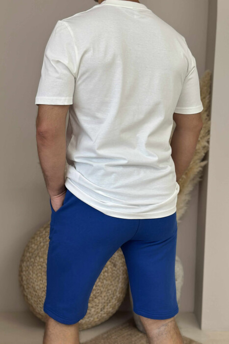 T-SHIRT+SHORTS SIMPLE MEN SET WHITE-BLUE/BABL - 3