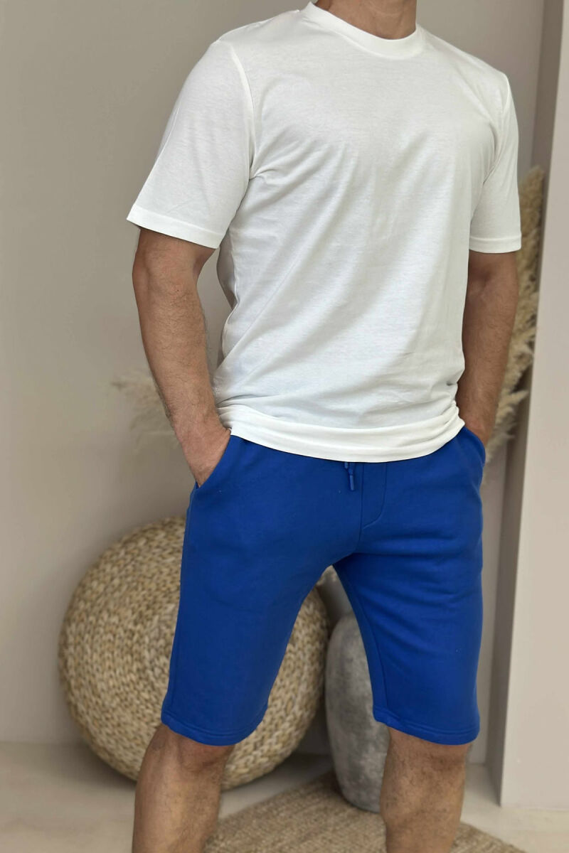 T-SHIRT+SHORTS SIMPLE MEN SET WHITE-BLUE/BABL - 4