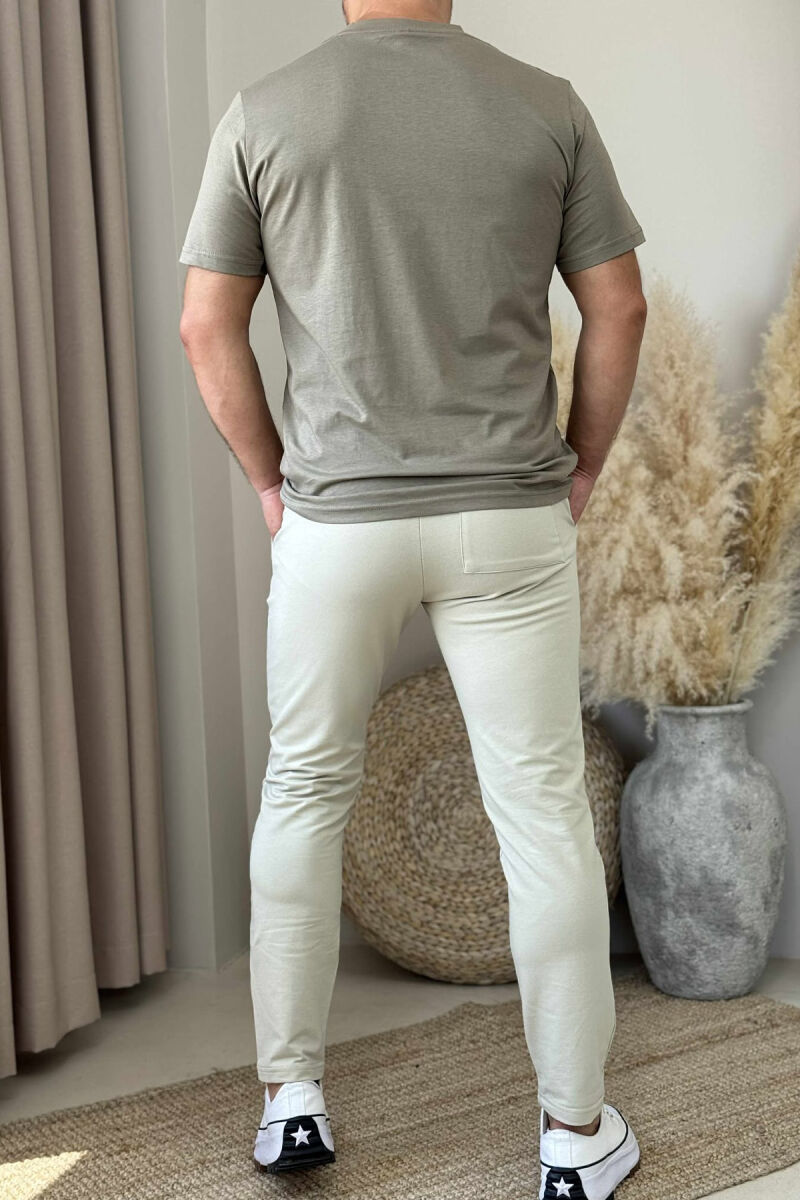 T-SHIRT+SWEATPANTS LITTLE WRITTINGS MEN SET OLIVE/ULLI - 4