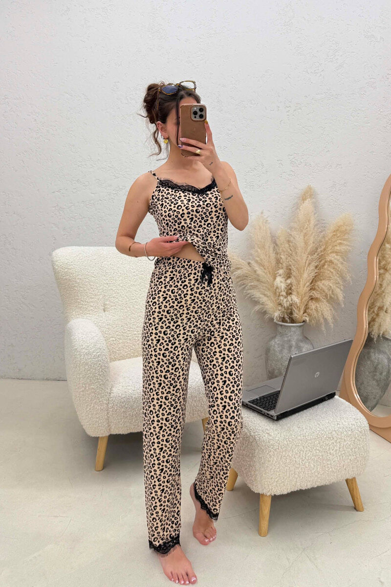 TANK TOP+TROUSERS STRIPED WOMEN PYJAMAS LEO/LEOPARD - 2