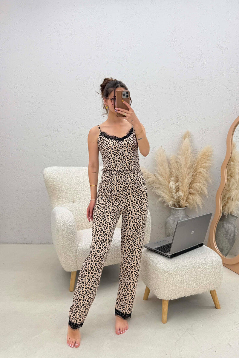 TANK TOP+TROUSERS STRIPED WOMEN PYJAMAS LEO/LEOPARD - 4