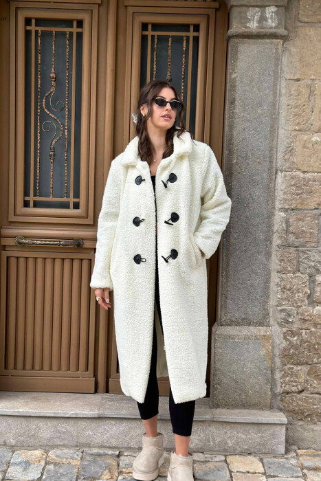 TEDDY BEAR WOMEN COAT WHITE-E BARDHE 