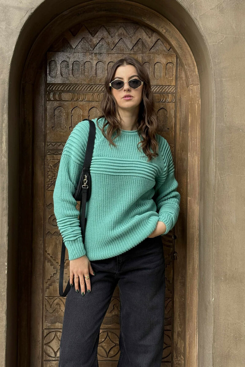 THICK SIMPLE WOMAN SWEATER MINT/MENTE - 2