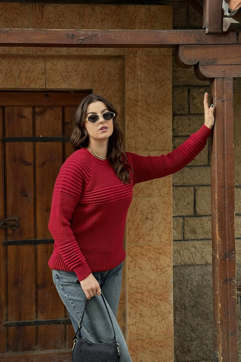 THICK SIMPLE WOMAN SWEATER RED/E KUQE - 2