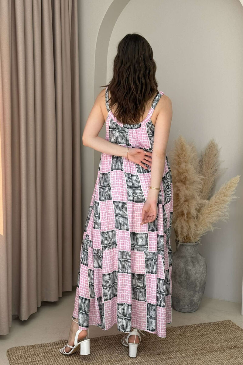 THIN STRAPS DIFFERENT DESIGN WOMEN DRESS PINK/ROZE - 4