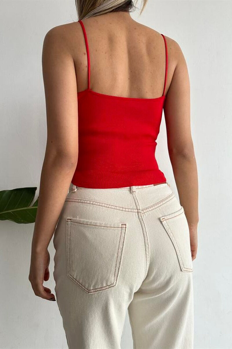 THIN STRAPS SIMPLE WOMAN TOP RED/E KUQE - 2