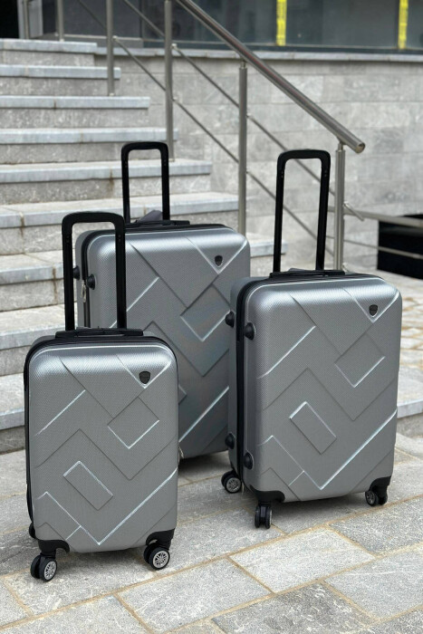 THREE PIECES LUGGAGE SET LIGHT GREY/GZ 