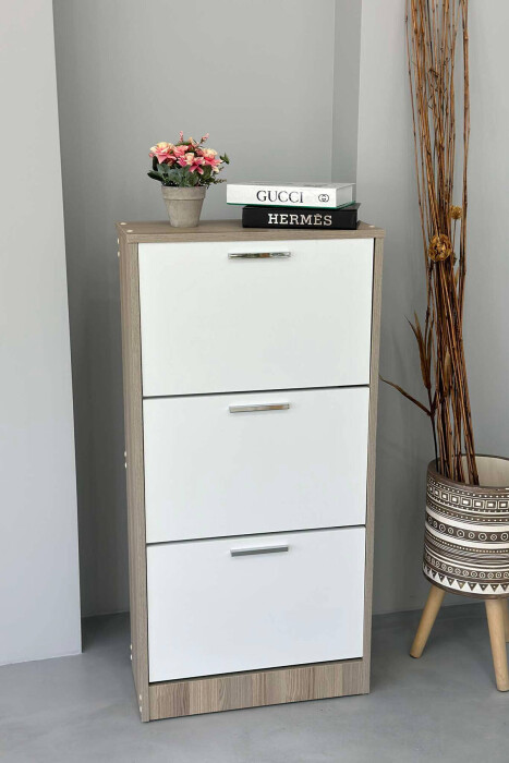 THREE TIER SHOE SHELF BEIGE/BEZHE - KLAUDIO FASHION