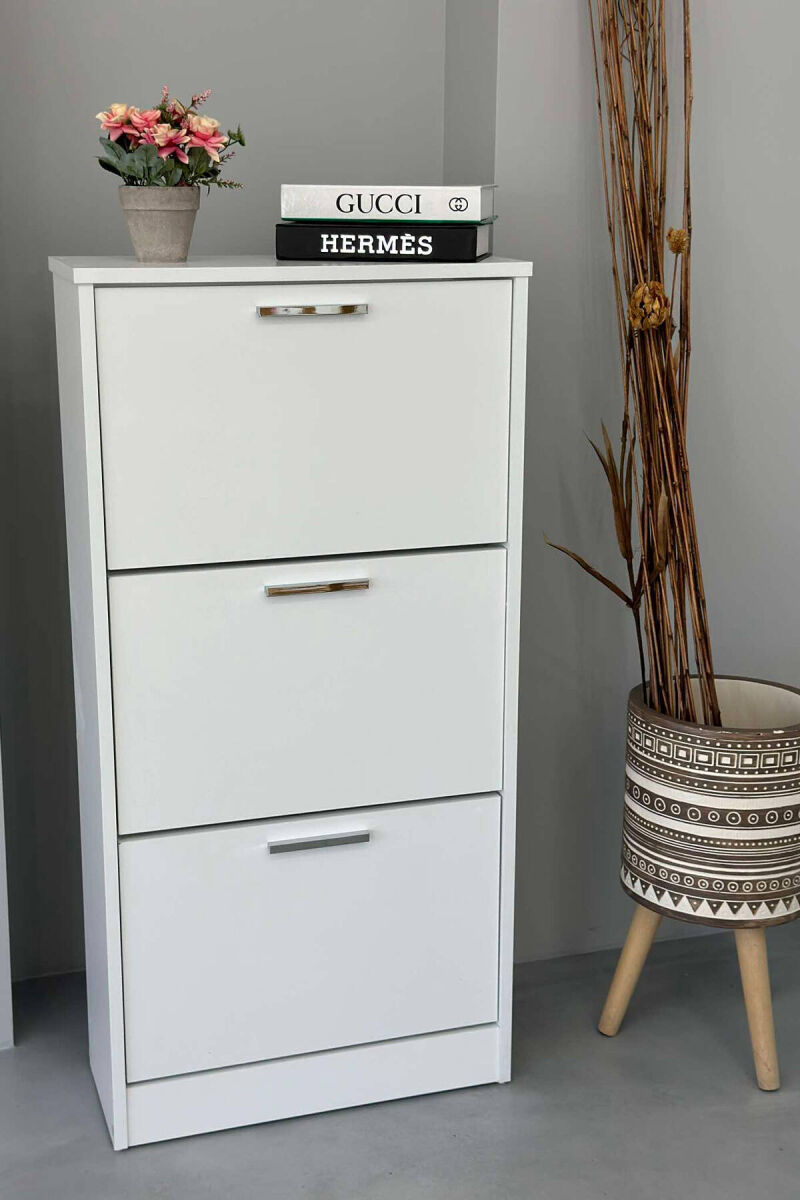 THREE TIER SHOE SHELF WHITE-E BARDHE - 1