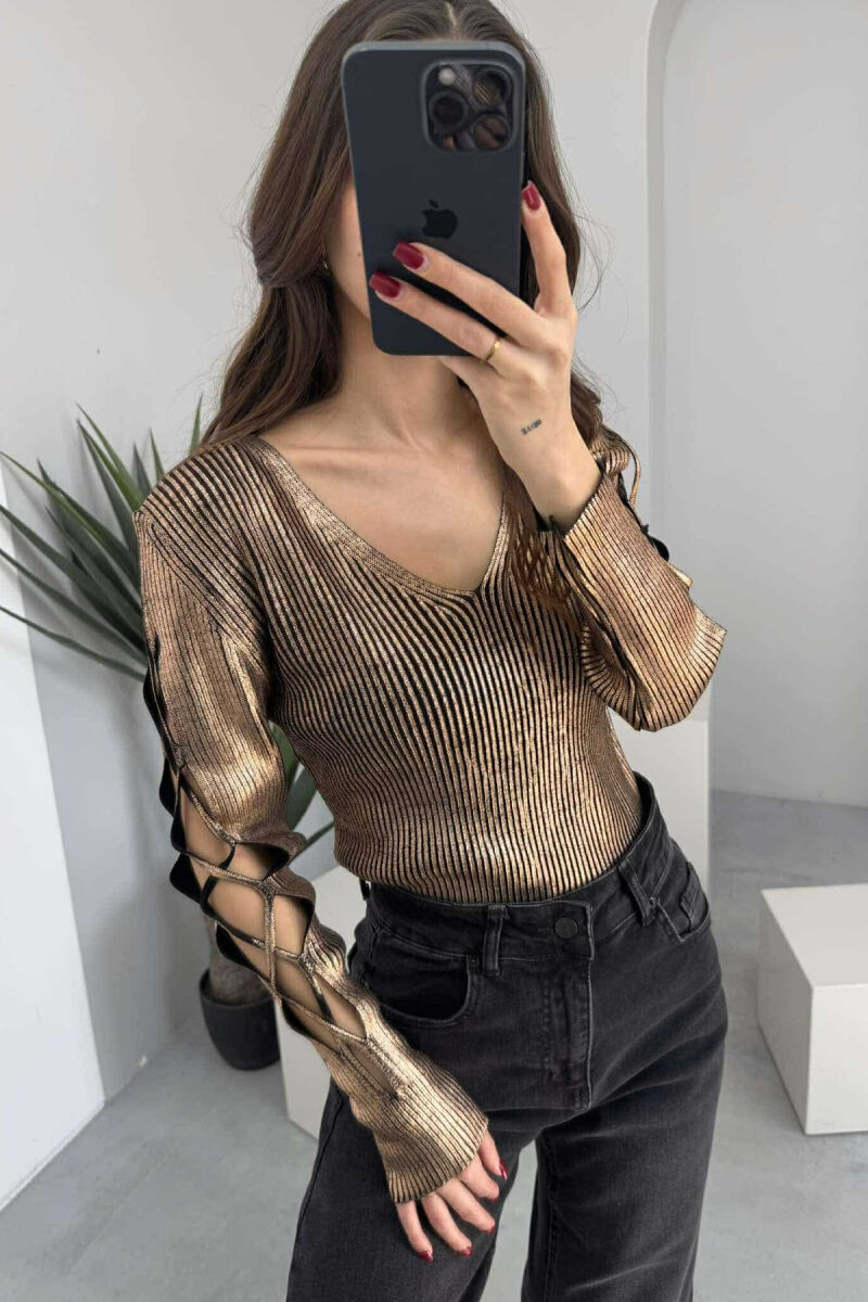 TRIKO E THJESHTË ME SHKËLQIM PËR FEMRA NË NGJYRËN BRONX - 3