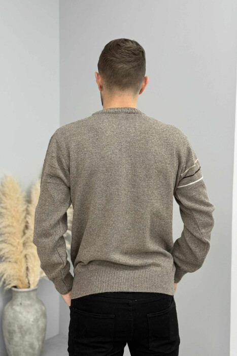 TRIKO E THURRUR ME DIZAJN TE THJESHTE PER MESHKUJ NE NGJYRE KAFE TE ZBARDHUR - 4