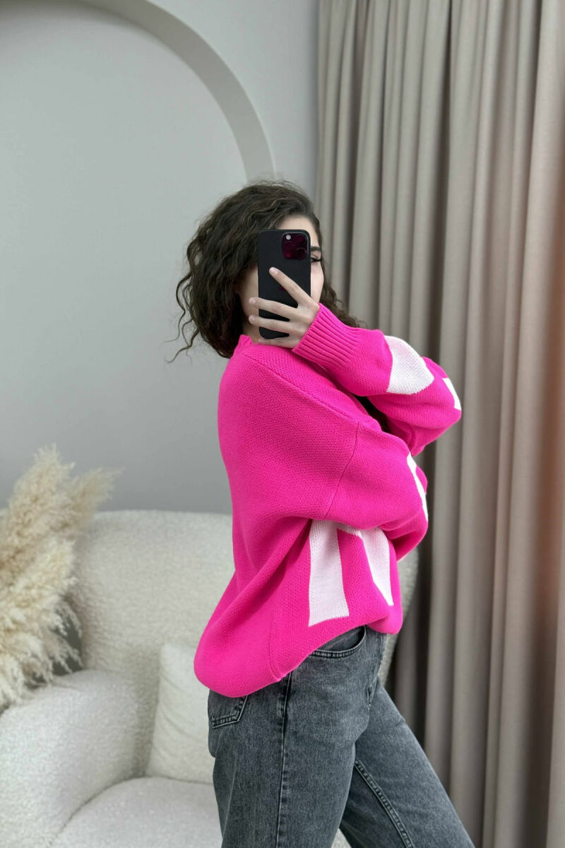 TRIKO E THURRUR ME SHKRIM 2M NË PJESËN PARA PËR FEMRA NË NGJYRË CIKLAMI - 4