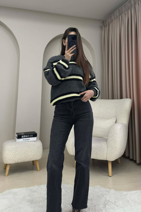 TRIKO ME DIZAJN ME VIJA ME JAKE RRETHORE PER FEMRA NE NGJYRE GRI TE ERRET - 2