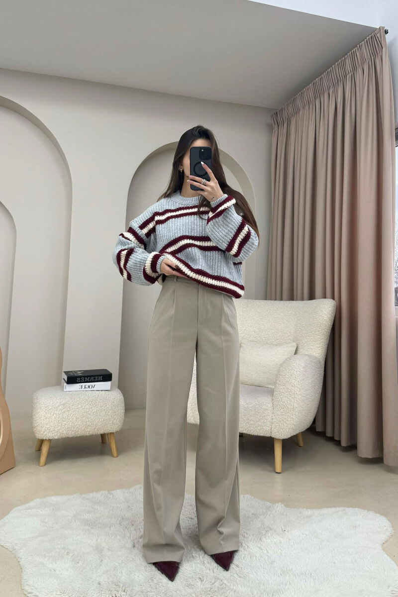 TRIKO ME DIZAJN ME VIJA ME JAKE RRETHORE PER FEMRA NE NGJYRE GRI - 4