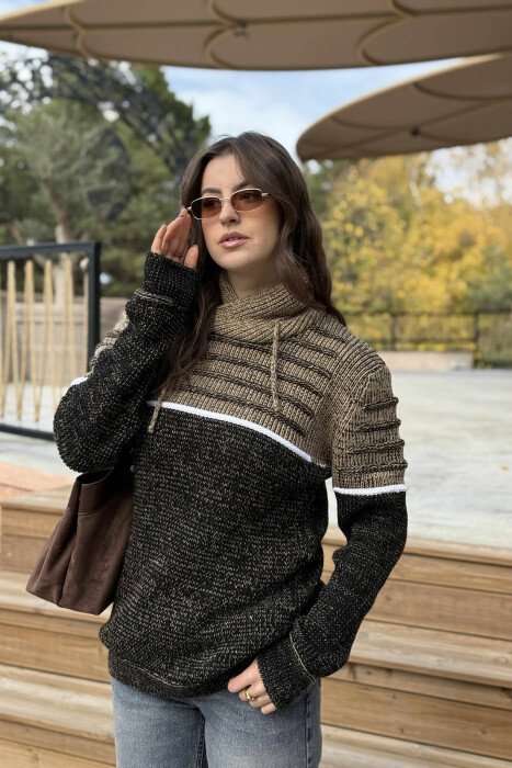 TRIKO ME JAKE GOLF ME DETAJIN E LIDHSEVE PER FEMRA NE NGJYRE BEZHE - 3