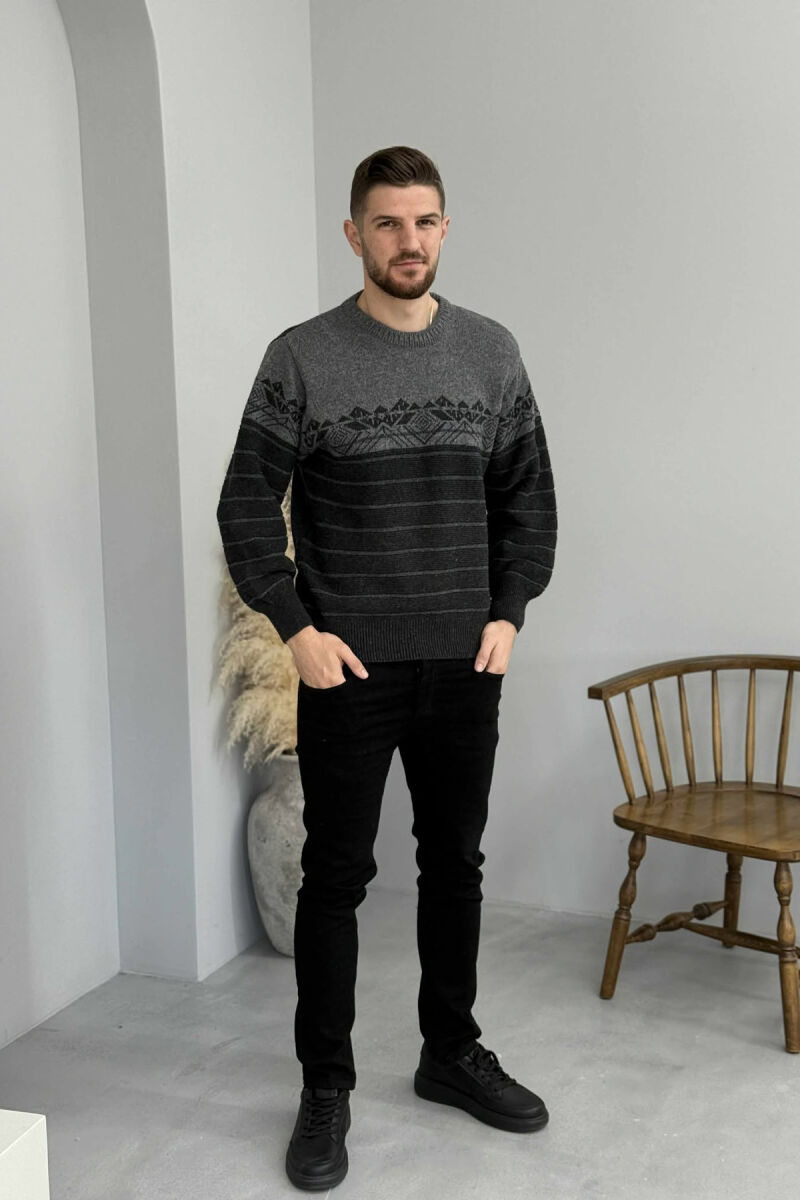 TRIKO ME VIJA DHE JAKE TE RRUMBULLAKET PER MESHKUJ NE NGJYRE GRI TE ERRET - 2