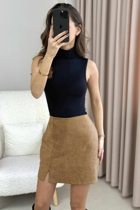 TURTLE NECK SLEEVELESS ONE COLOR WOMEN BODY BLACK/ E ZEZE - 7