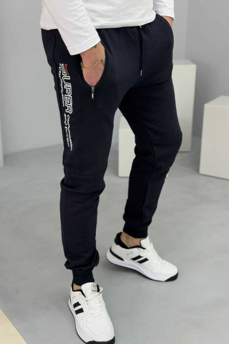 TUTA ME PUSH ME PAK SHKRIME PËR MESHKUJ NË NGJYRËN BLU E ERRËT - 3