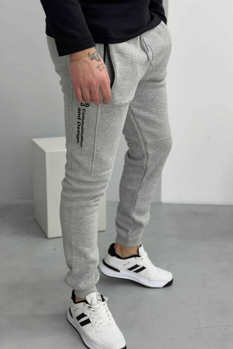 TUTA ME PUSH ME PAK SHKRIME PËR MESHKUJ NË NGJYRËN GRI E ZBARDHUR - 5