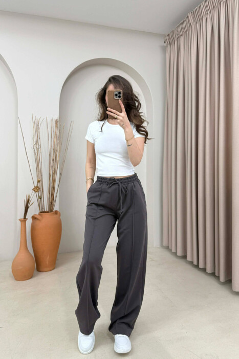 TUTA NJE NGJYRESHE ME BEL ELASTIK PER FEMRA NE NGJYRE GRI TE ERRET - 2