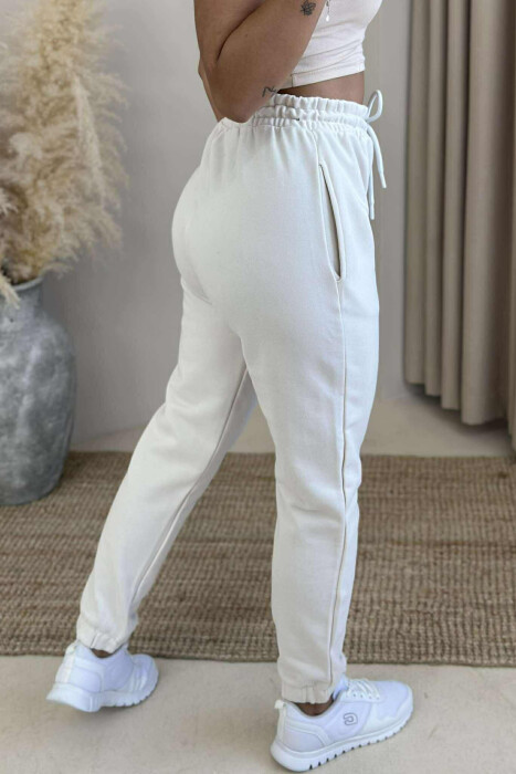 TUTA NJË NGJYRËSHE ME BEL ELASTIK PËR FEMRA NË NGJYRËN E BARDHË ANTIKE - 4