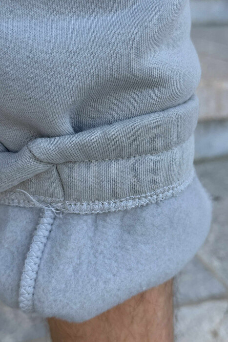 TUTA NJË NGJYRËSHE ME PUSH PËR MESHKUJ NË NGJYRËN GRI E ZBARDHUR - 5