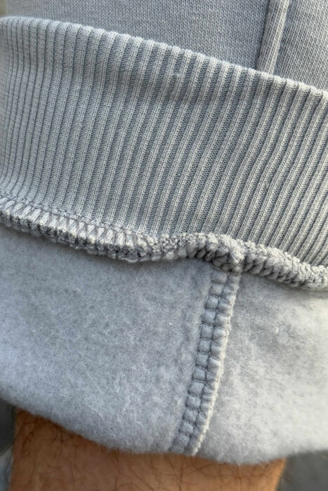 TUTA NJË NGJYRËSHE ME PUSH PËR MESHKUJ NË NGJYRËN GRI E ZBARDHUR - 5