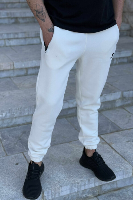 TUTA NJË NGJYRËSHE ME PUSH PËR MESHKUJ NË NGJYRËN KREM - 3