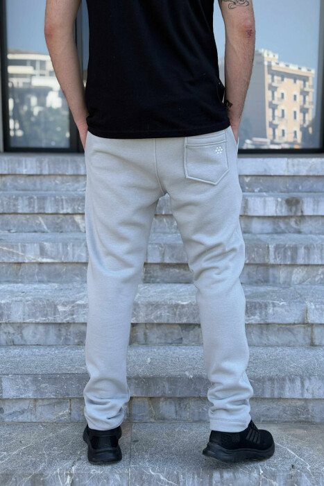 TUTA NJË NGJYRËSHE TË THJESHTA ME PUSH PËR MESHKUJ NË NGJYRËN GRI E ZBARDHUR - 4