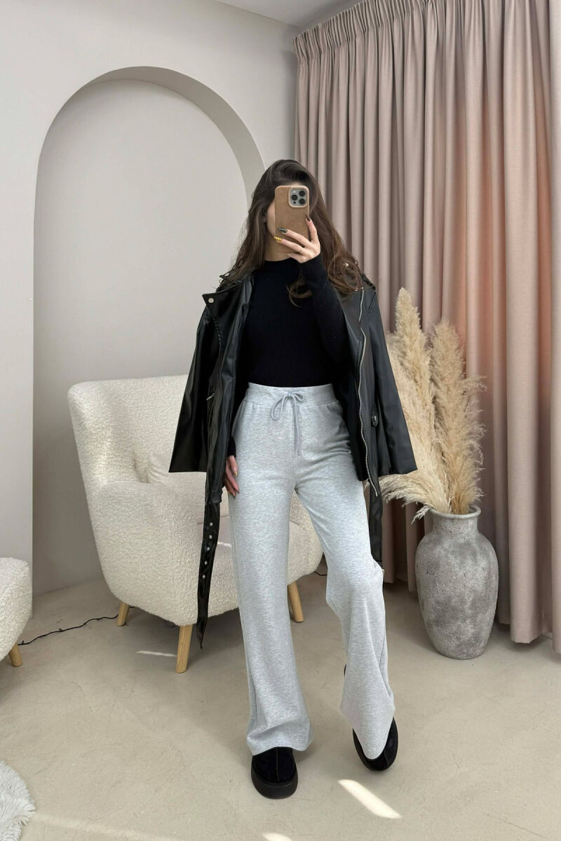 TUTA NJËNGJYRËSHE ELASTIKE NË BELI PËR FEMRA NË NGJYRËN GRI - 3