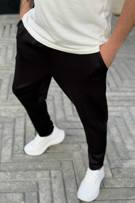 TUTA TË THJESHTA NJË NGJYRËSHE ELASTIKE PËR MESHKUJ NË NGJYRË TË ZEZË - 4