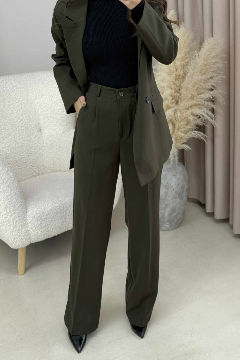 TWO BUTTONS JACKET+TROUSERS CLASSIC WOMEN SET DARK GREEN/JEE - 6
